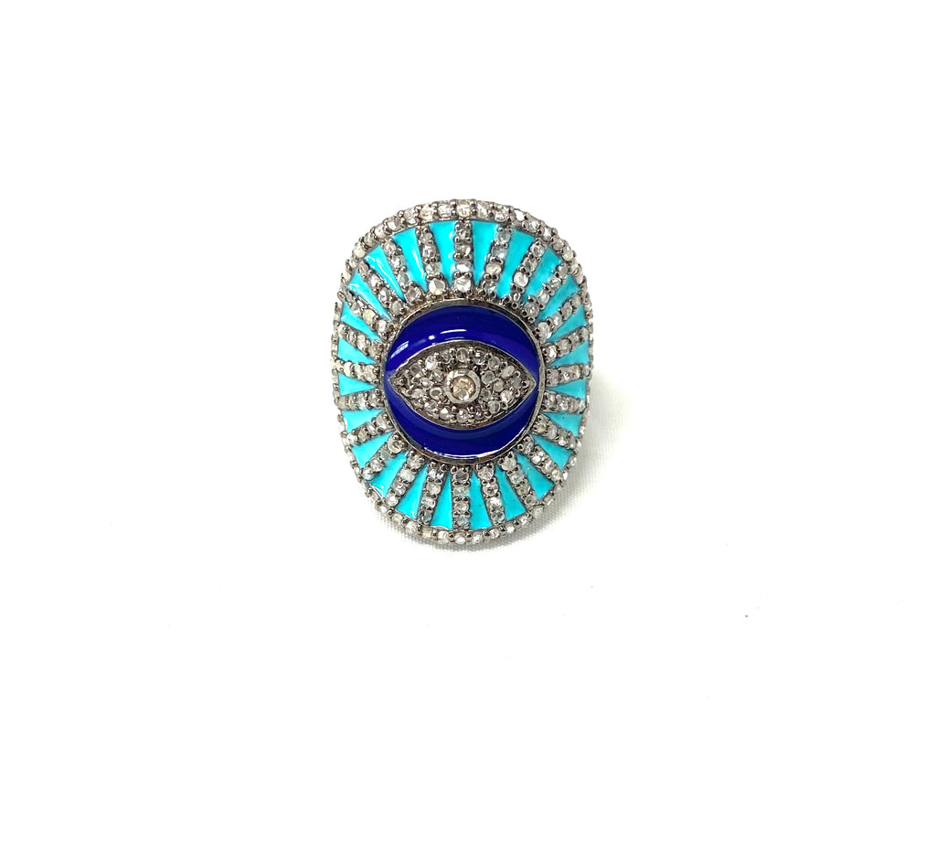 Turquoise & Diamond Rings