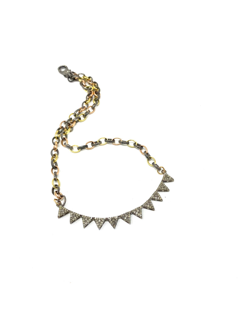 Sweet & Delicate Diamond Spiked Necklace