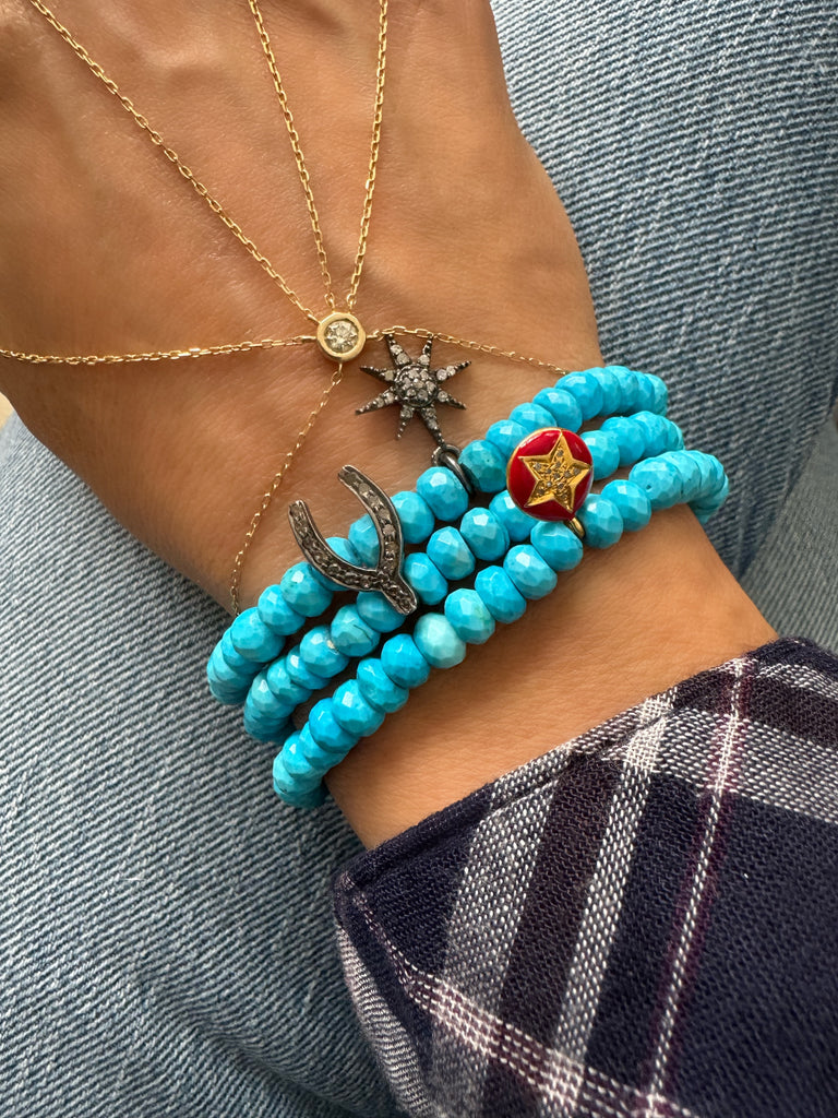 Arizona Turquoise & Diamond Charm Bracelets