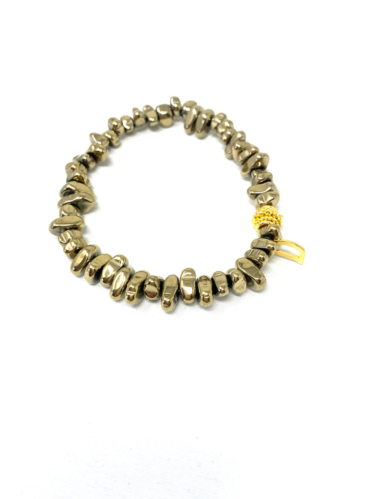 Gold Hematite Nugget Bracelet Stack