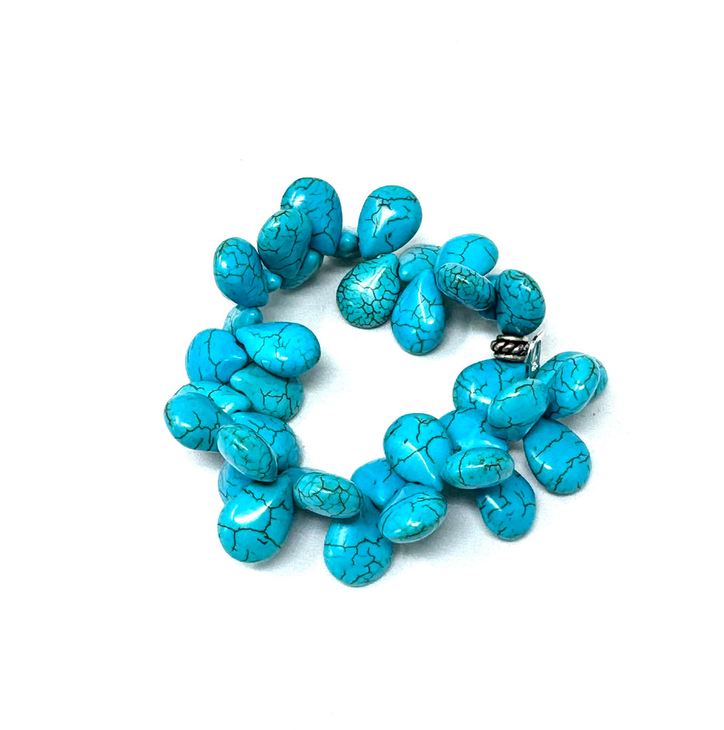 Turquoise Howlite Drop Stretch Bracelets