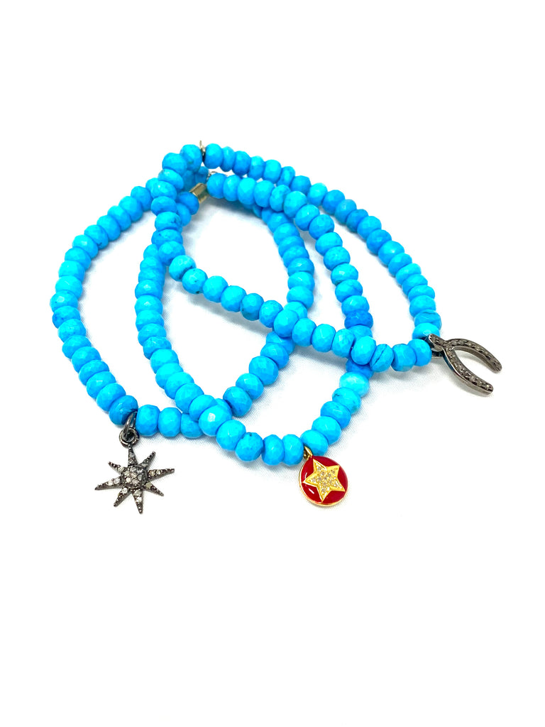 Arizona Turquoise & Diamond Charm Bracelets