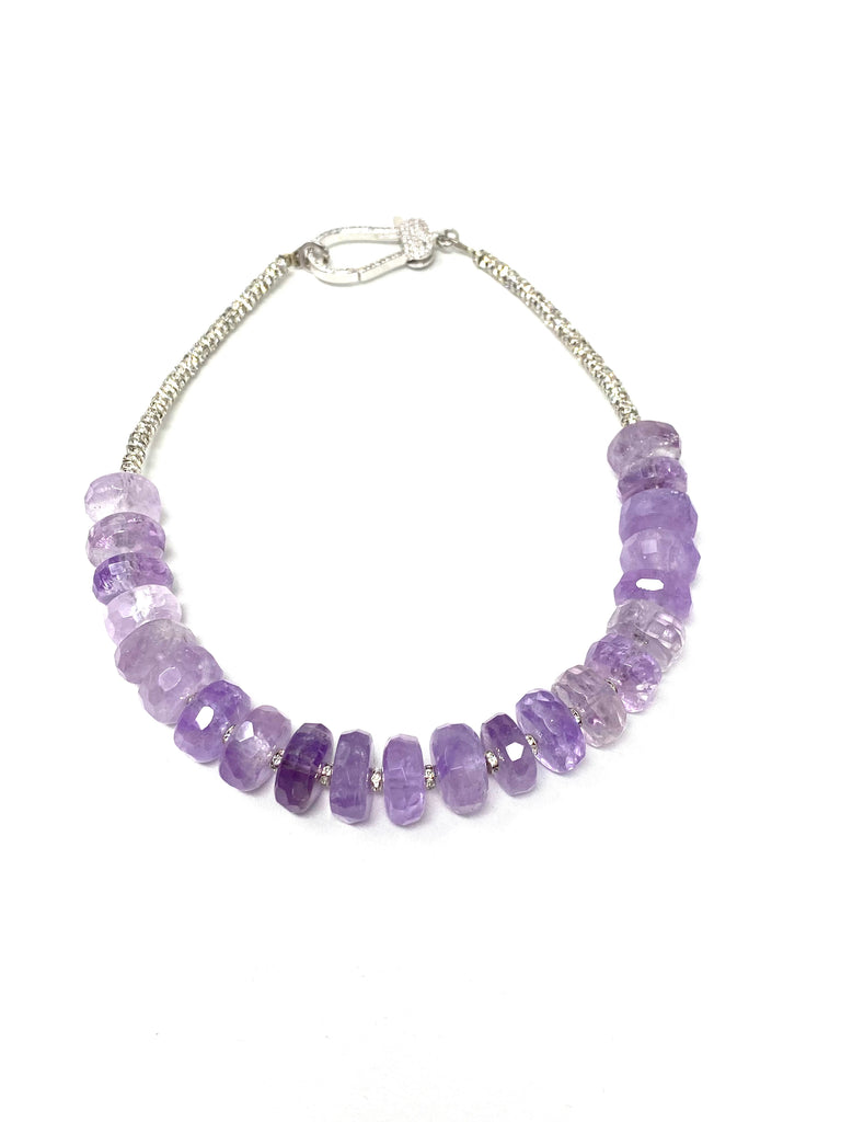 Amethyst Disc Necklace