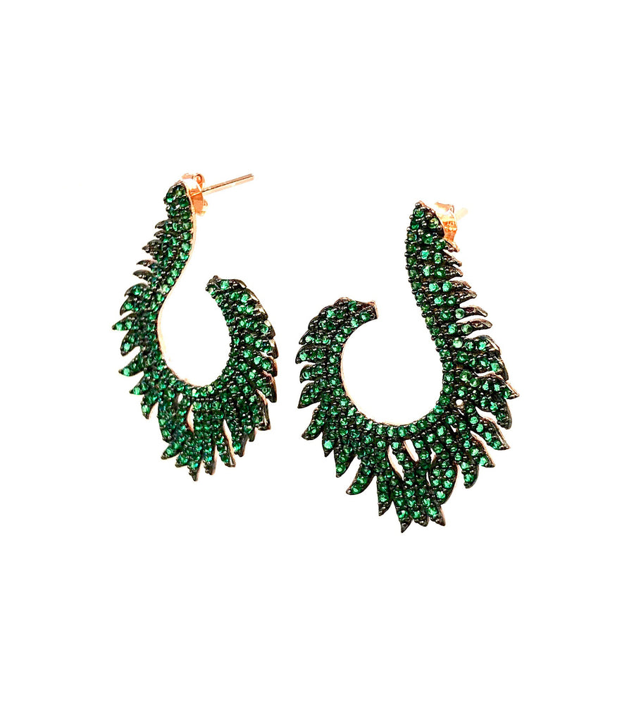 Emerald Spinel Flame Earrings