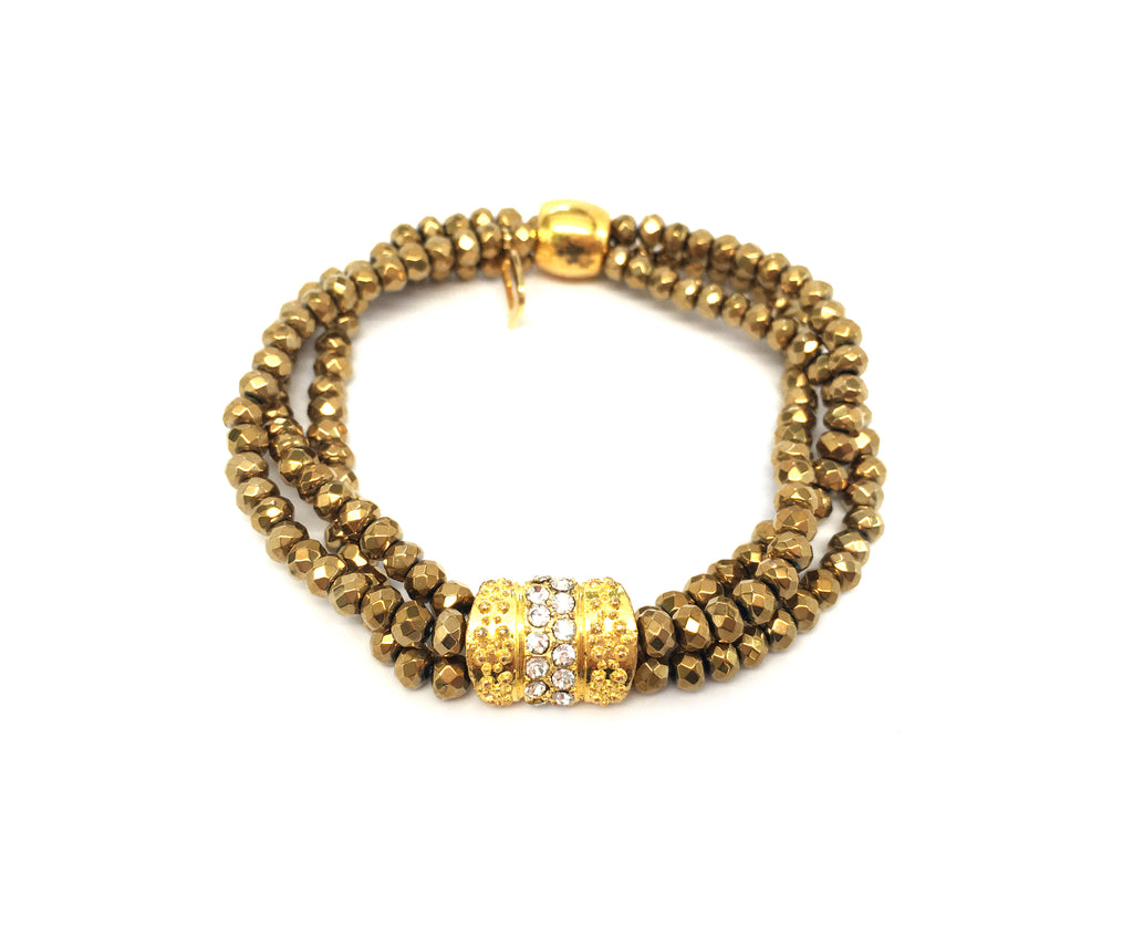 Eva Gold Hematite Multi-Strand Bracelet