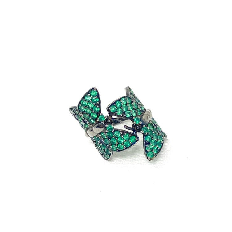 Green Onyx Butterfly Ring