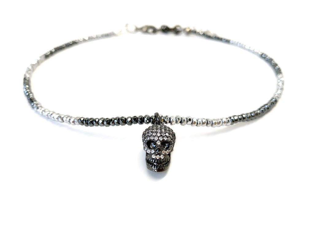 Pave Skull Charm Necklace