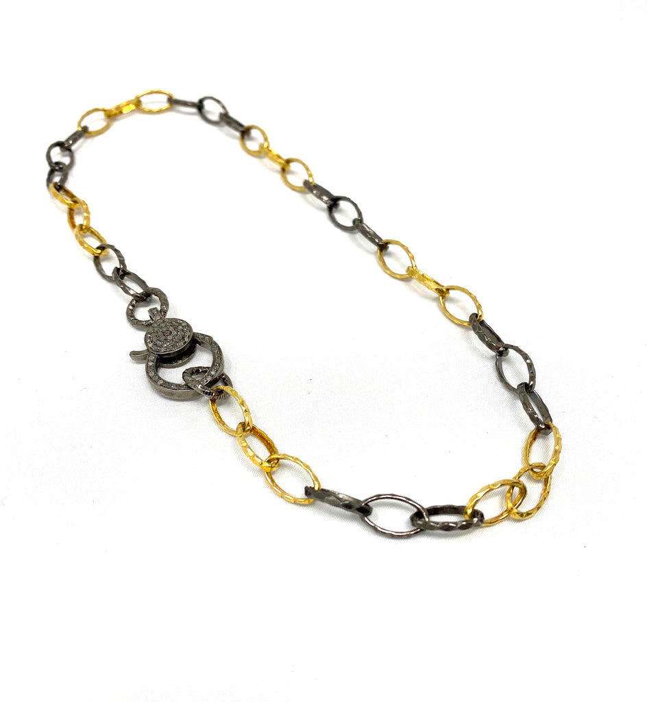 Gold Vermeil and Sterling Silver Link Necklace