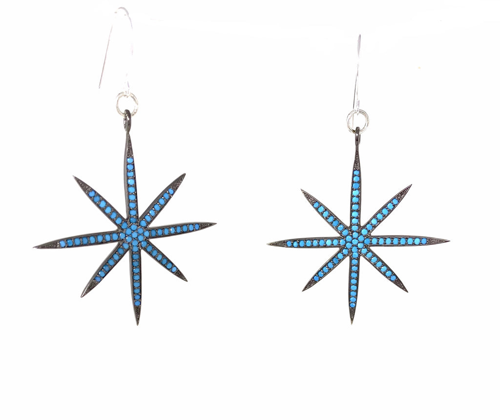 Turquoise 8-Point Star Earrings