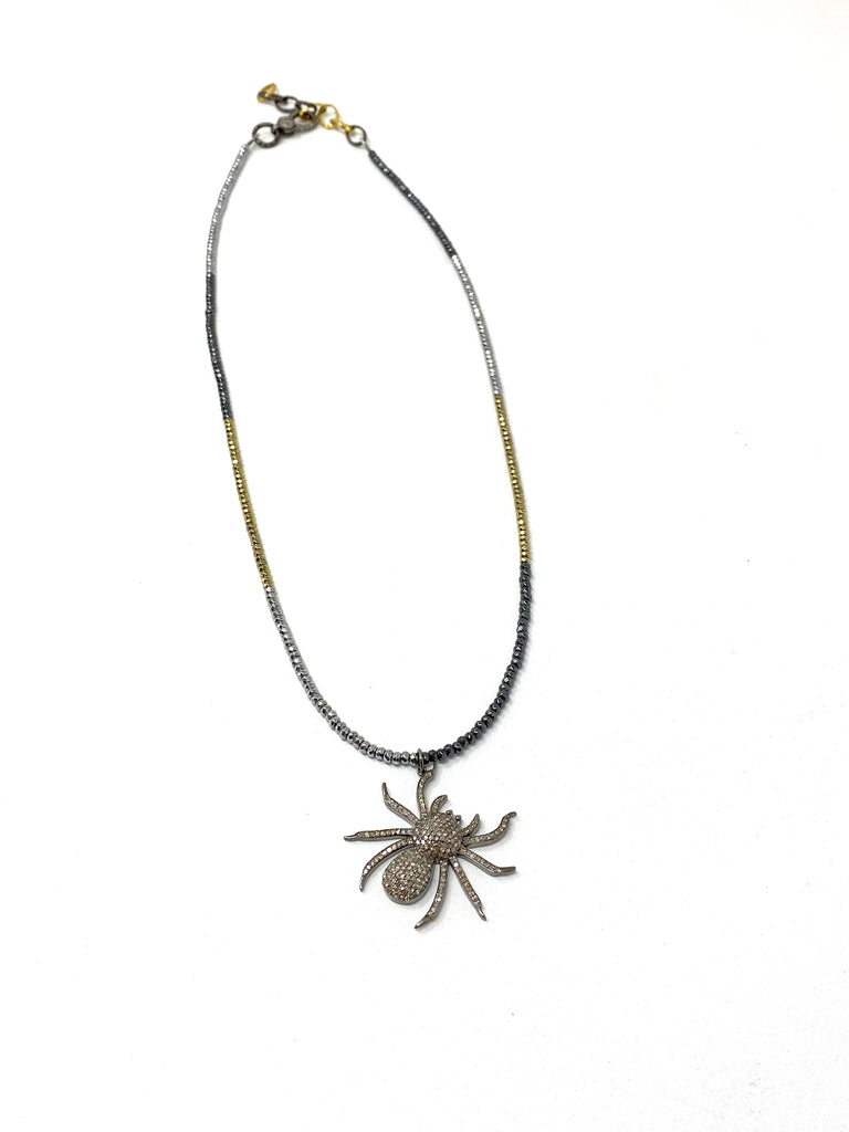 Diamond Spider Necklace