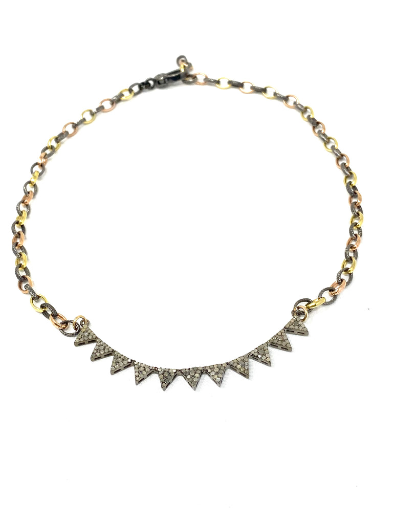 Sweet & Delicate Diamond Spiked Necklace