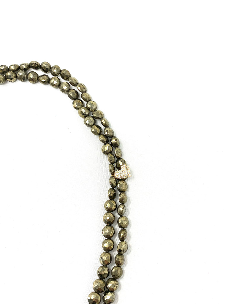 Pyrite Coin Beaded Necklace