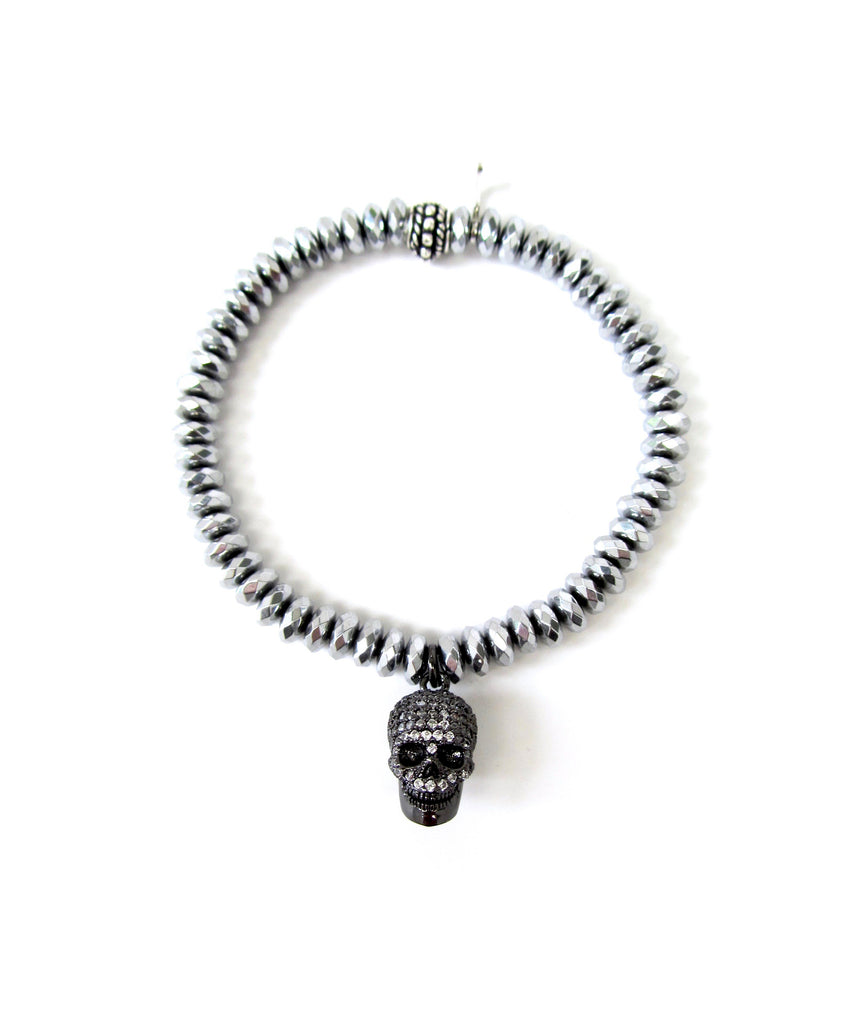 Crystal Skull Charm Bracelet