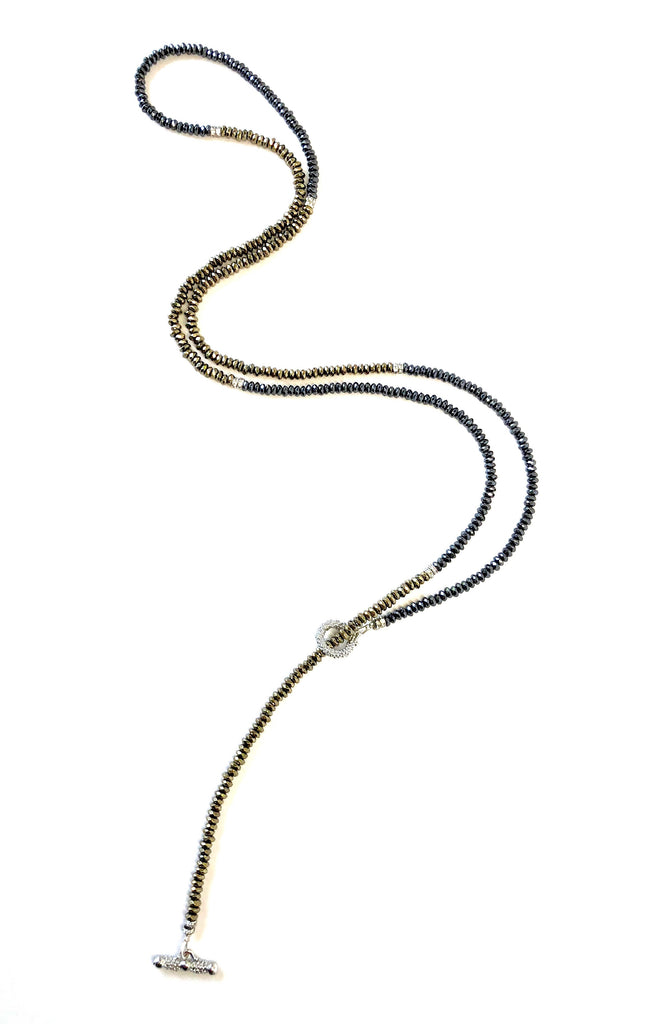 Gold & Gunmetal Hematite Dash Necklace