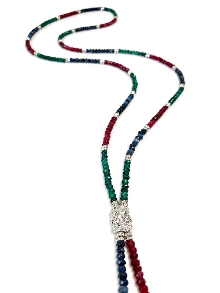 Blue, Red, & Green Apatite Necklace