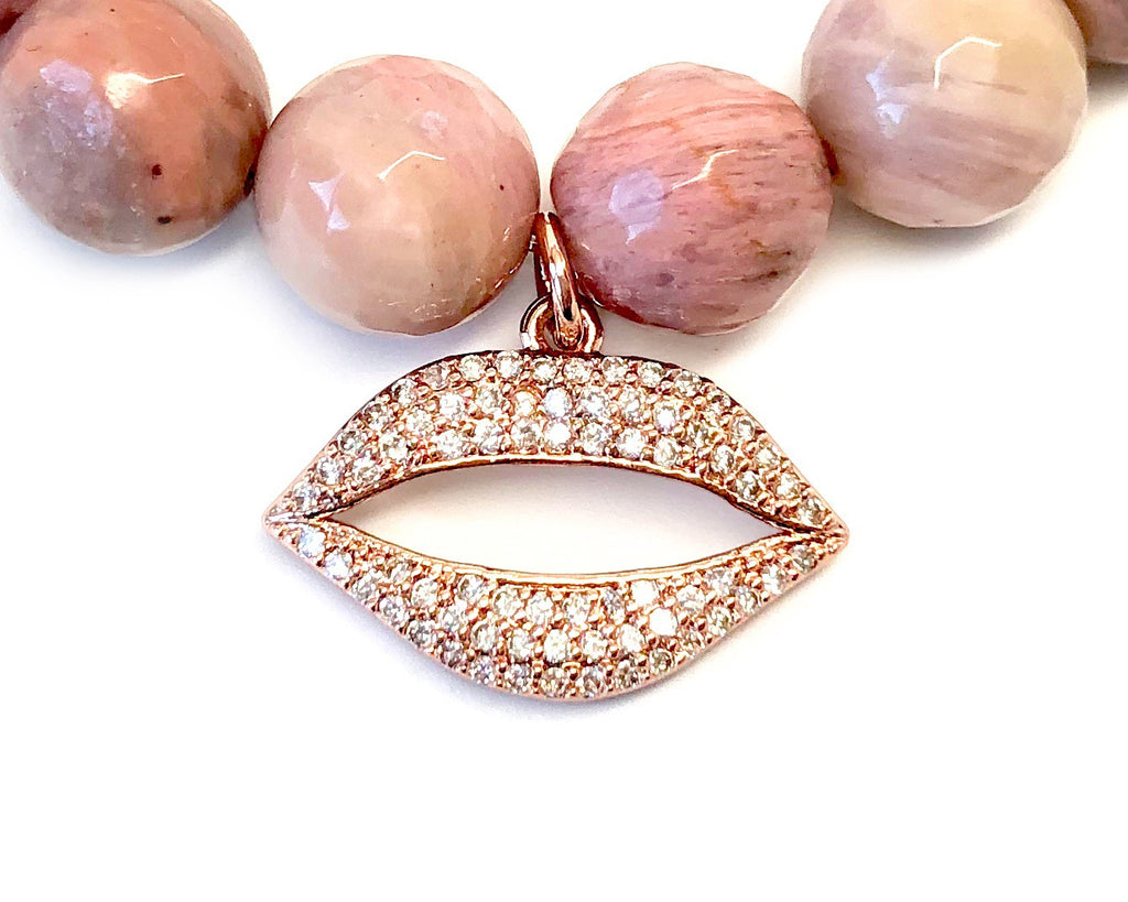 Rose Gold Large Luxe Lips Charm