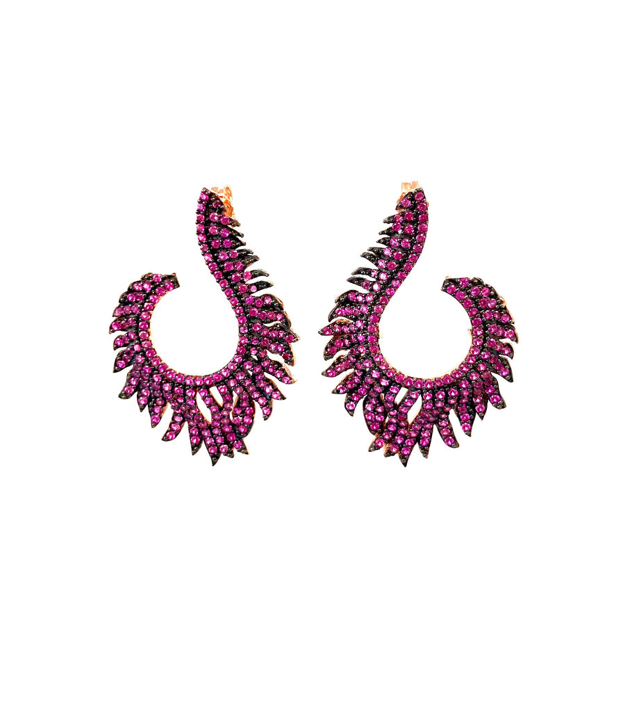 Ruby Spinel Flame Earrings