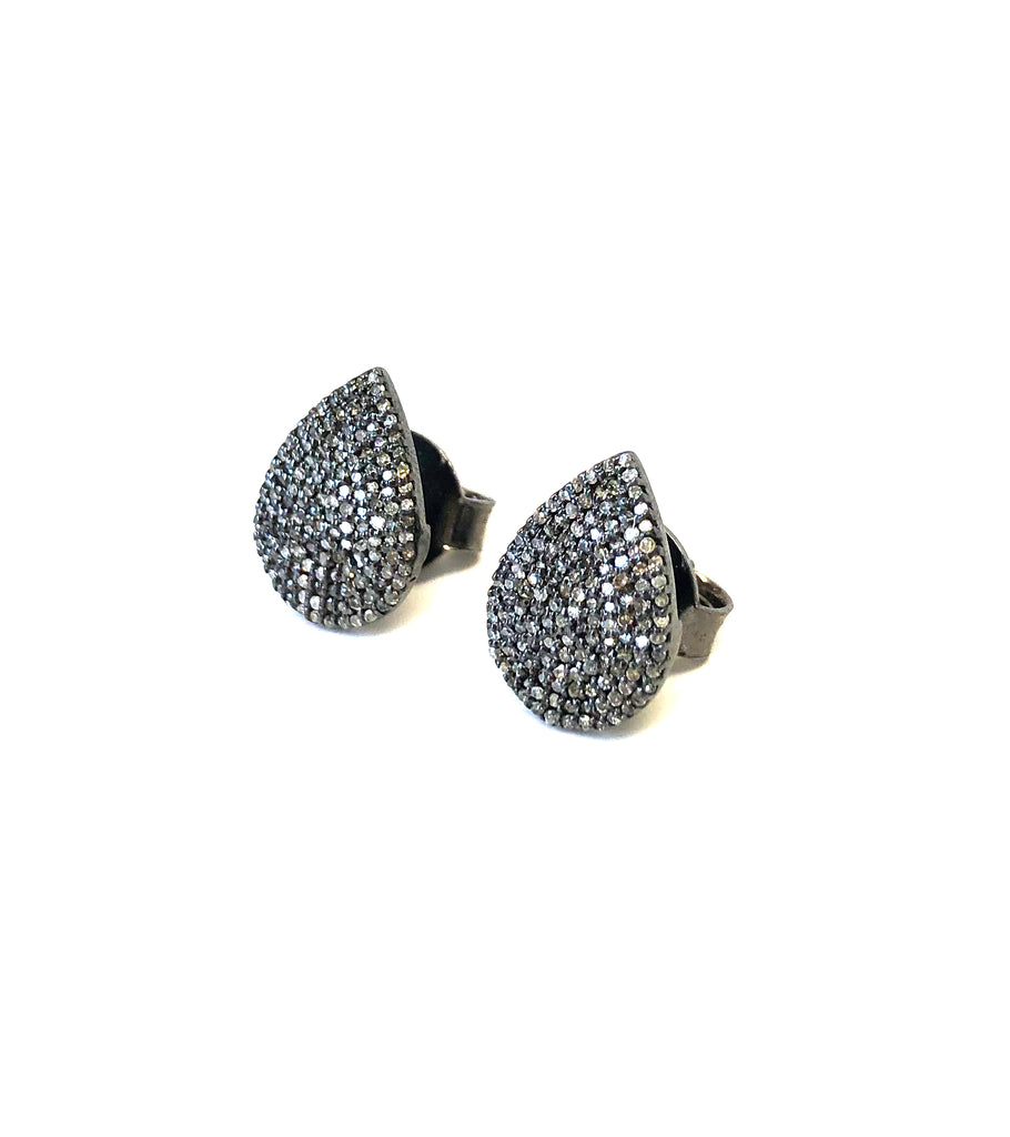 Small Diamond Teardrop Stud Earrings